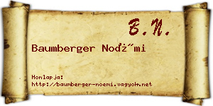 Baumberger Noémi névjegykártya